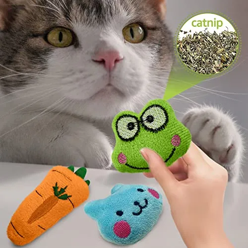 (12Pack) Catnip Toys, Silvervine Cat Toy, Cat Toys for Indoor Cats, Silvervine Sticks,Catnip Balls, Cat Nip Mice,Silver Vine Organic Chew Toys, Kitten Teething Toys,Interactive Plush Feather Kicker