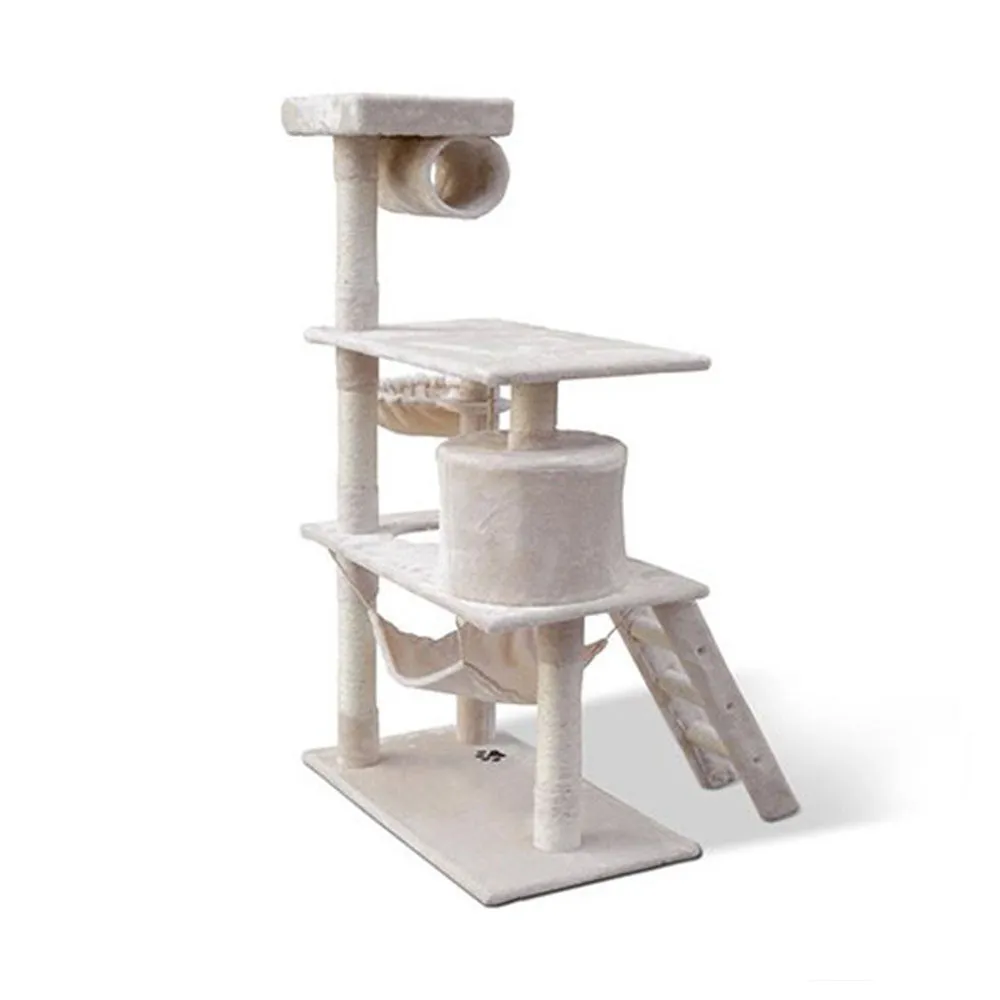 158cm Cat Tree | Scratching Post | Multi-Level Cat Tower | Beige