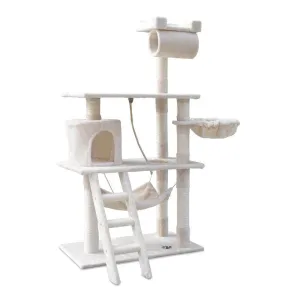 158cm Cat Tree | Scratching Post | Multi-Level Cat Tower | Beige