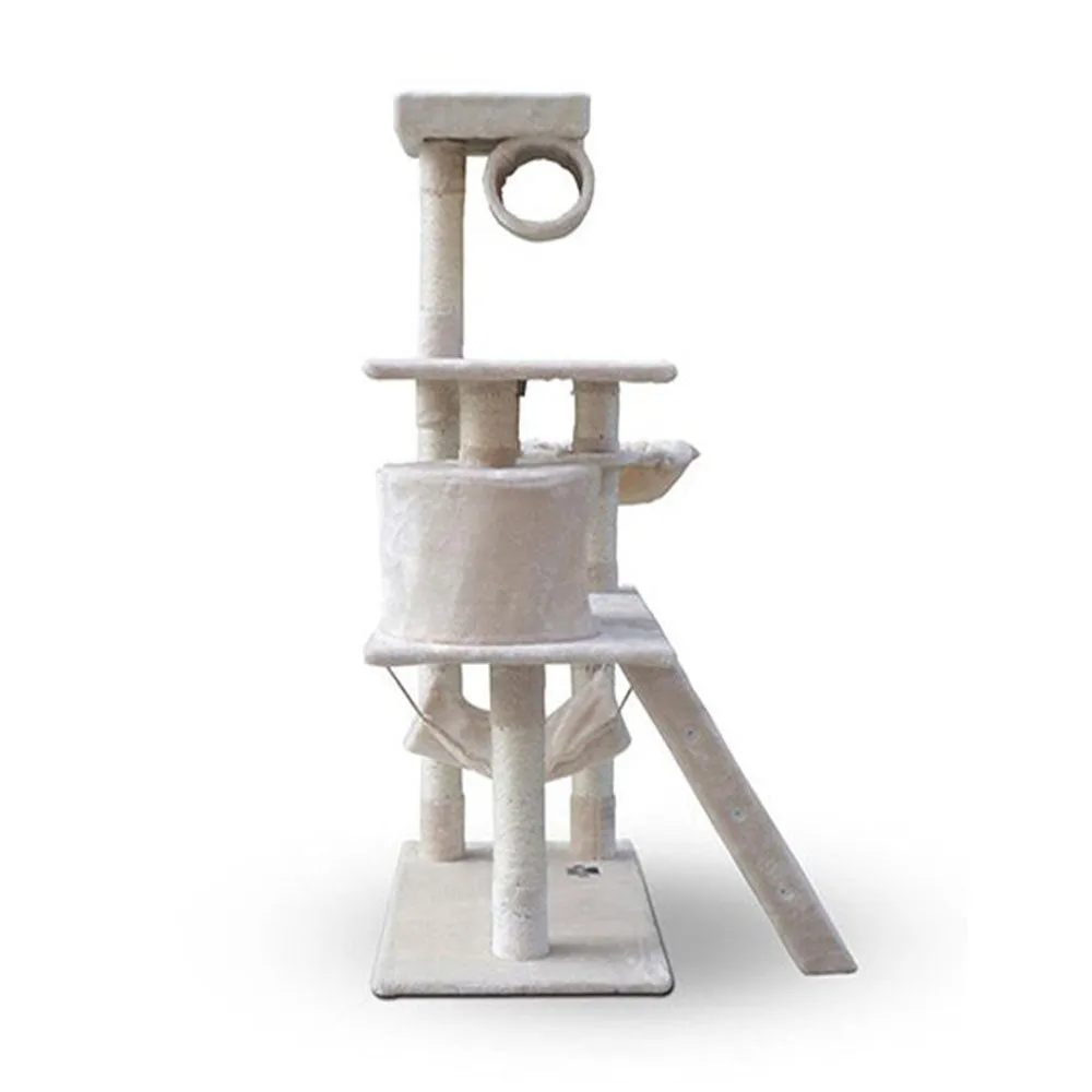 158cm Cat Tree | Scratching Post | Multi-Level Cat Tower | Beige