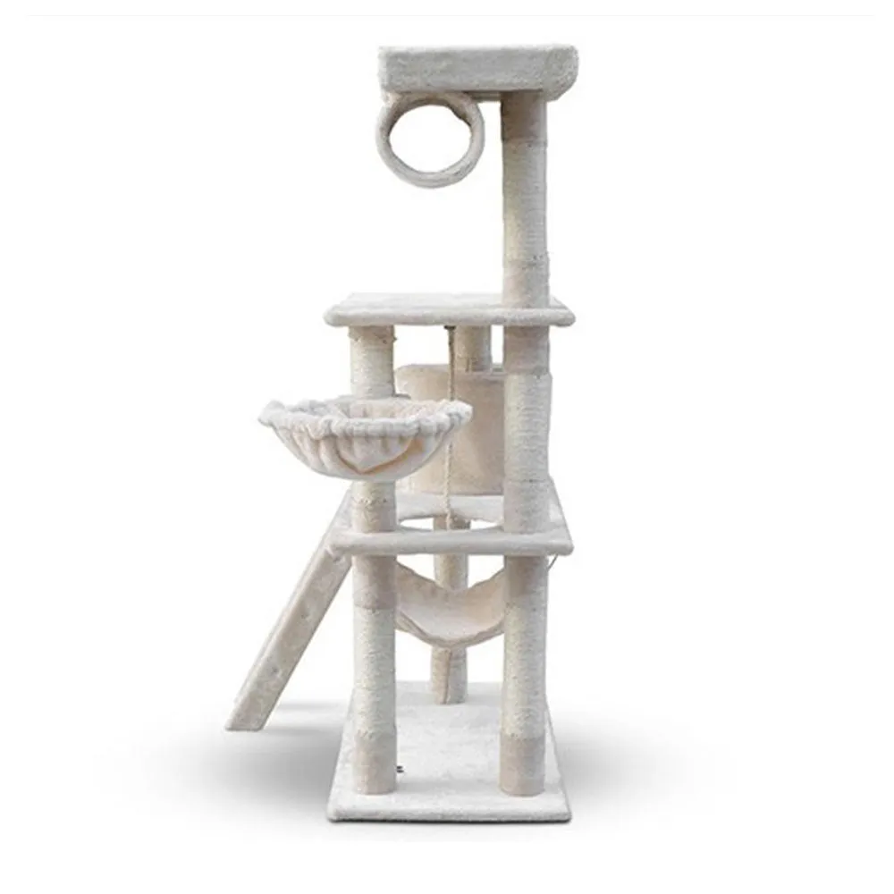 158cm Cat Tree | Scratching Post | Multi-Level Cat Tower | Beige