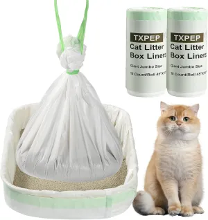 20 Cat Litter Box Liners Jumbo 45" x 18" Thicken Tear Resistant Litter Liners Bag Heavy Duty Kitty Pan Liners Disposable Extra Large Litter Box Bag