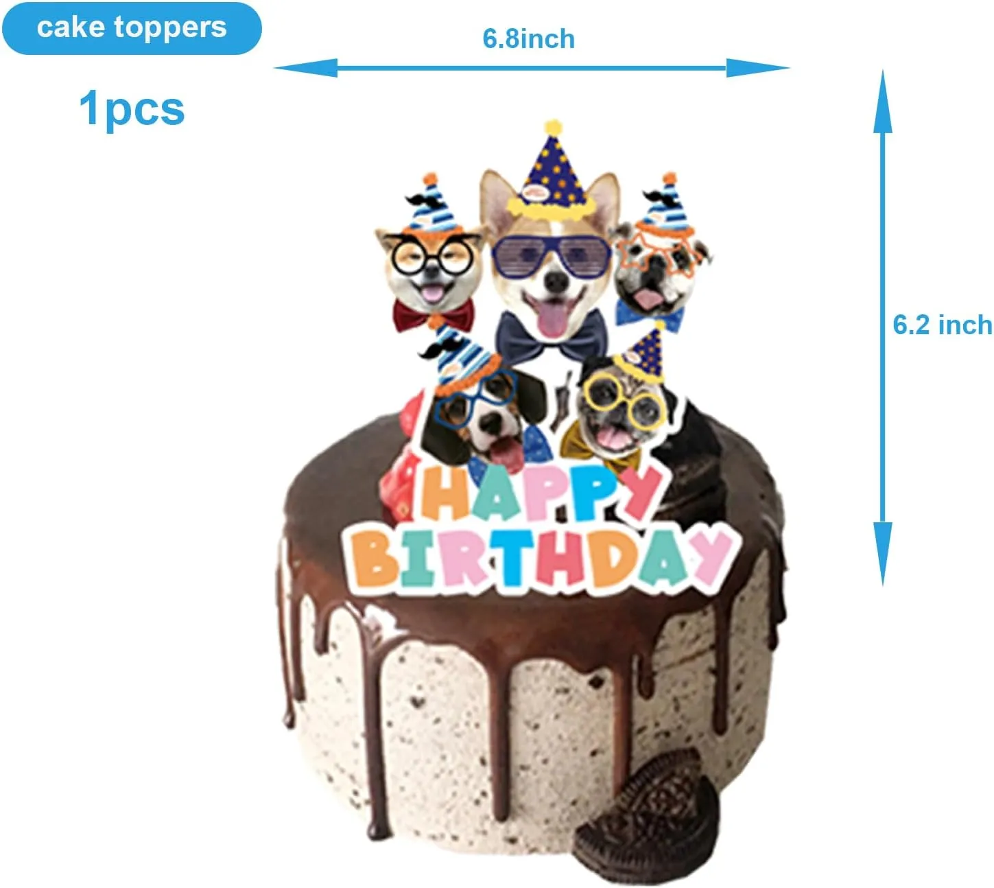 25pcs Pet Dog Birthday Party Supplies,Pet Dog Party Cupcake Toppers for Kids Gift Birthday Party Favors Kid's Birthday cake Decoration Supplies