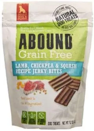 Abound Grain Free Natural Lamb, Chickpea & Squash Jerky Bites Dog Treats - 12 Oz Bag