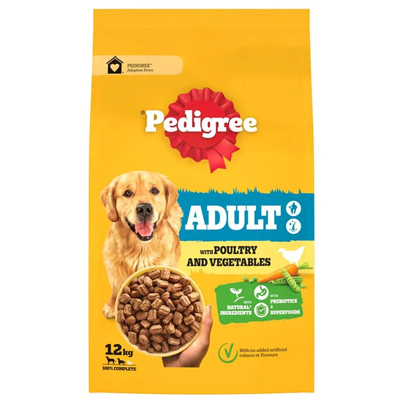 Adult Dry Dog Food With Poultry And Vegetables 12kg