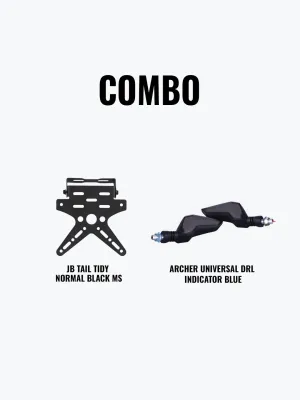 Archer Universal DRL Indicator Blue   JB Tail Tidy Normal Black Mild Steel