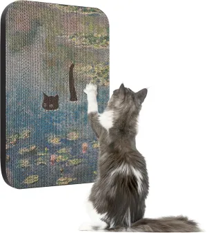 Art Cat Wall-Mountable Scratching Board 16.7x11x1 Inch Cat Wall Scratch Pad and Scratcher for Indoor Cats Furniture ProtectorWater Lily Pond