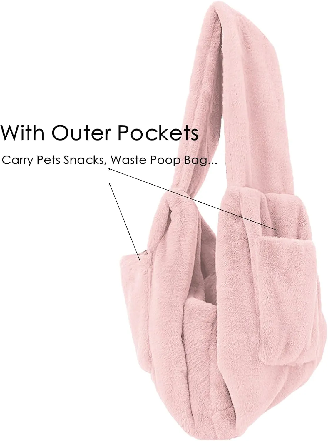 Cat Carrier Slings Soft Puppy Carrying Bag for Outdoor Travel Pet Boby Holder Hands Free for Small Dogs Kittens, Light Pink