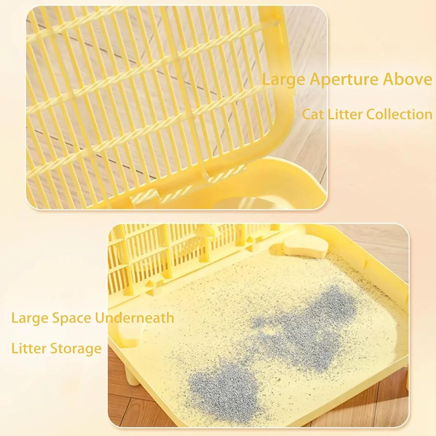 Cat Litter Mat Litter Trapping Mat,19.69"X15.95"X5.90" Litter Box Mat,Waterproof Cat Mats for Litter Large,Easy Clean,Non-Slip,Urine-Proof,Washable (Yellow)