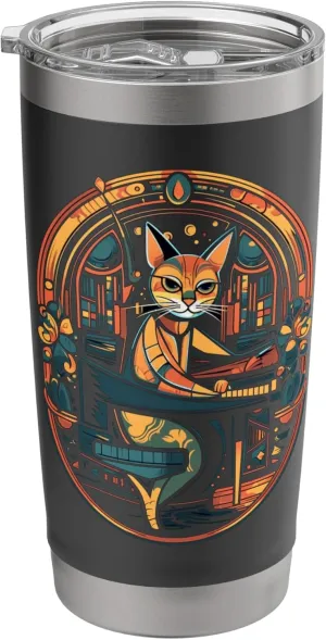 Cat Pianist Piano Player Kitten Music Musician Cats Lover Stainless Steel Insulated Tumbler