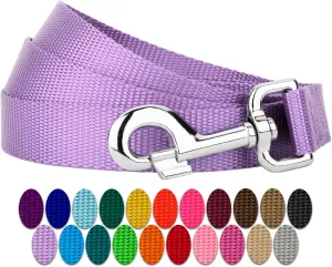 Country Brook Petz 1" Wide Heavy-Duty Nylon Leash for Dogs - Traditional Style Durable Leash with Easy-to-Use Snap - Made in The USA, Lavender, 6 Foot