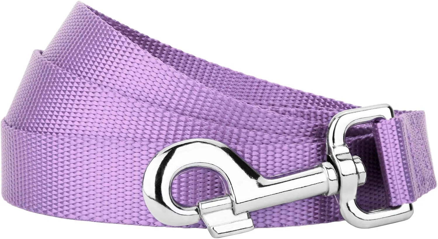 Country Brook Petz 1" Wide Heavy-Duty Nylon Leash for Dogs - Traditional Style Durable Leash with Easy-to-Use Snap - Made in The USA, Lavender, 6 Foot