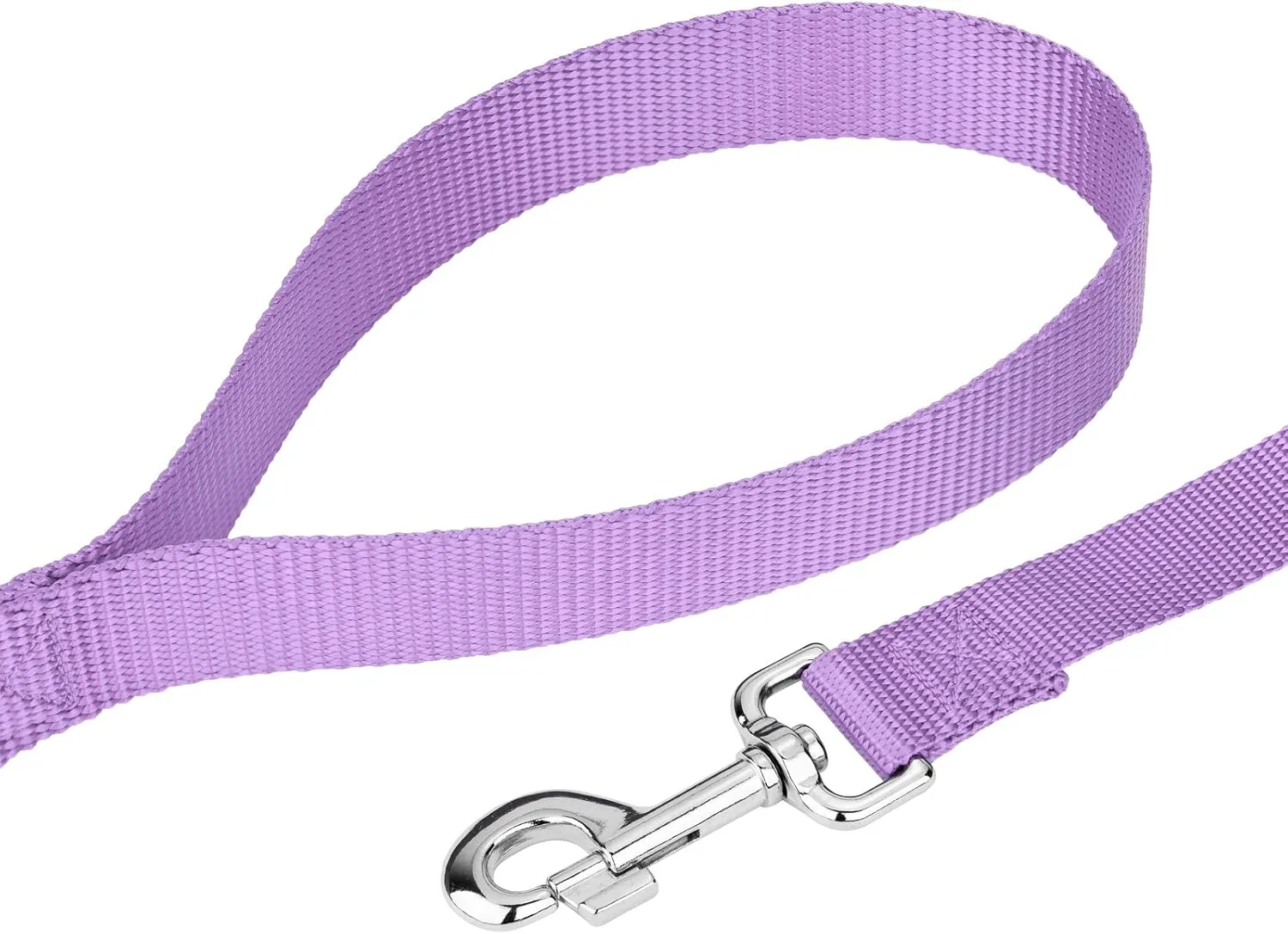 Country Brook Petz 1" Wide Heavy-Duty Nylon Leash for Dogs - Traditional Style Durable Leash with Easy-to-Use Snap - Made in The USA, Lavender, 6 Foot