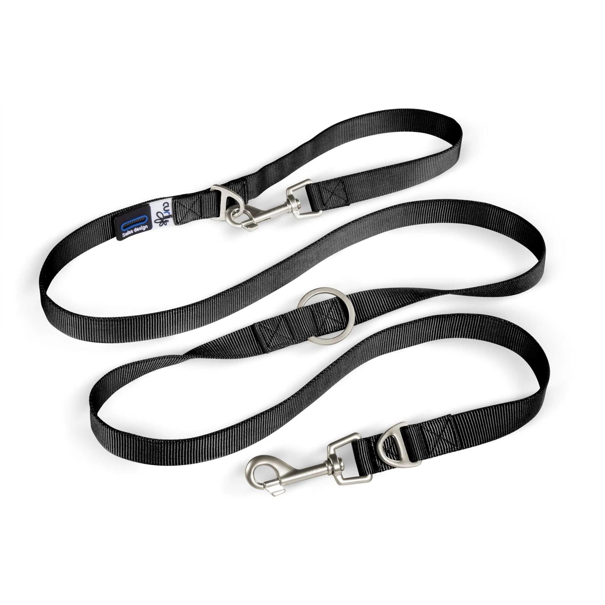 Curli Adjustable Nylon Dog Leash - Black - Medium
