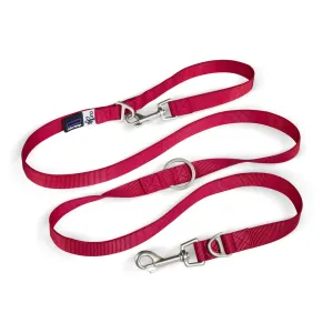Curli Adjustable Nylon Dog Leash - Red - Large