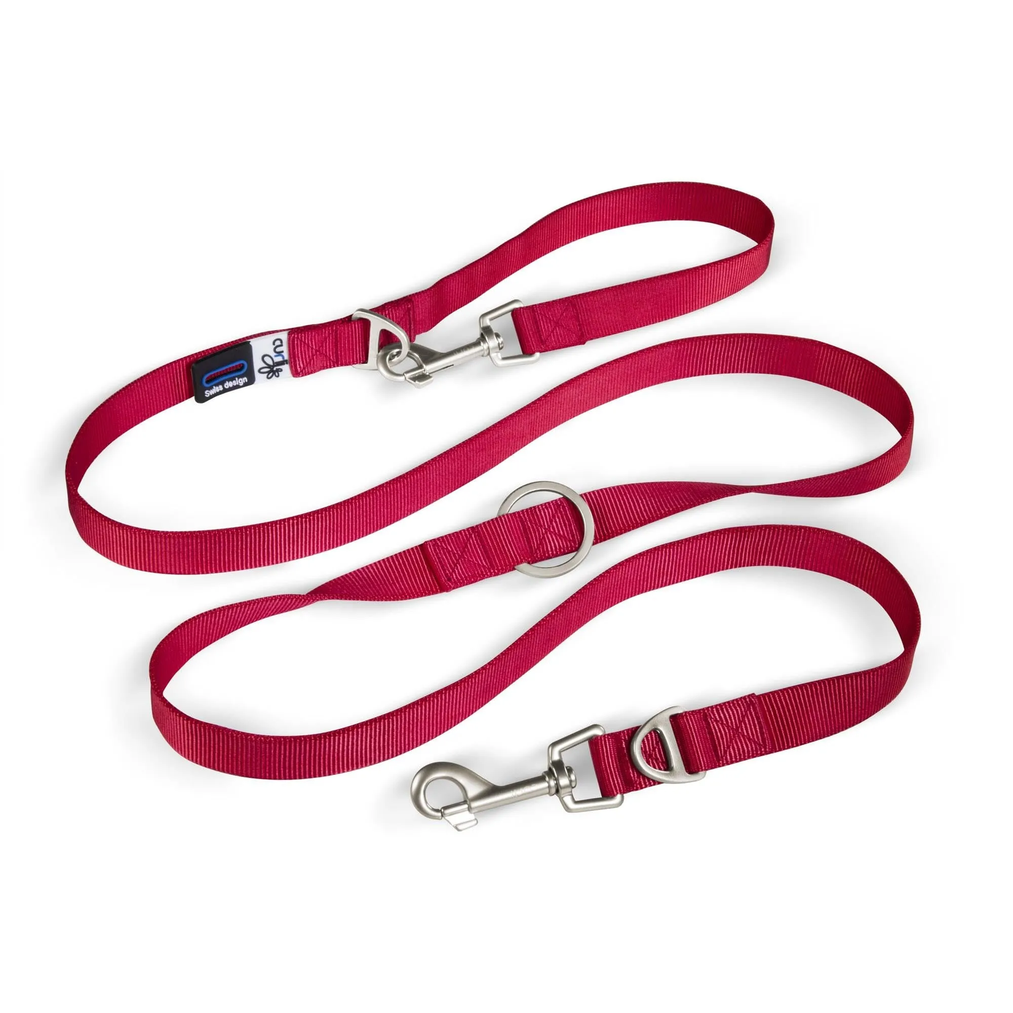 Curli Adjustable Nylon Dog Leash - Red - Large