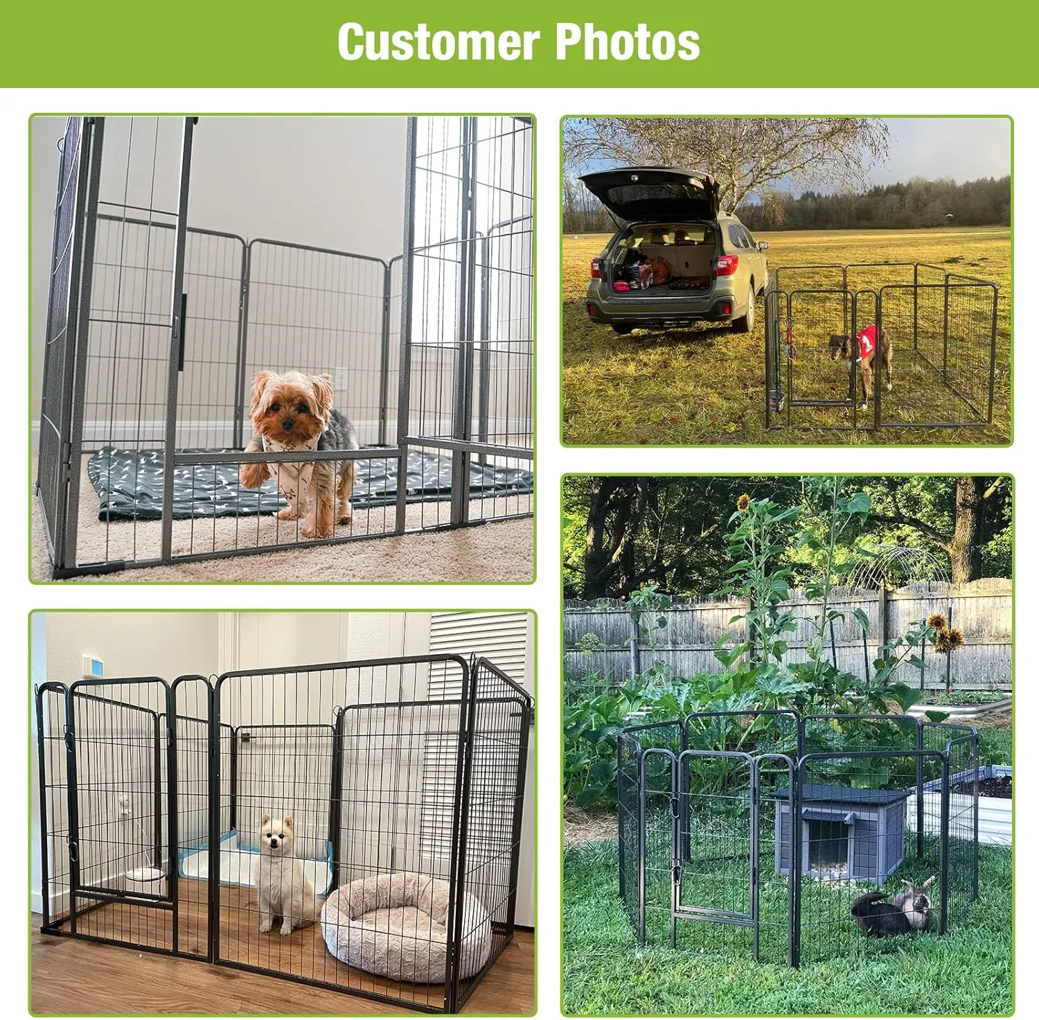 Dog Playpen Indoor Dog Pen Outdoor Dog Fence 8 Panels Puppy Pet Playpen with Doors for Large/Medium/Small Dogs (8 Panels,31 Inch