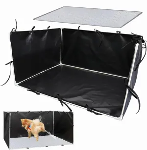 Dog Potty Pads Tray Indoor - Large Splash Guard for Litter Box, Easy Clean Adjustable Pet Toilet Fence 600d for Indoor and Outdoor, Potty for Balcony