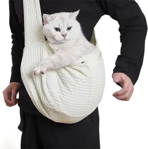 Dog Sling Carrier, Portable One Shoulder Pet Backpack Cat Carrier Bag with Widened Shoulder Strap for Outdoor Travel Small Dogs Puppy Cat (L)