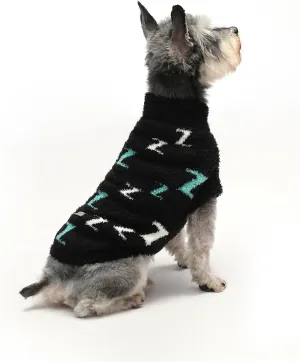 Dog Sweaters for Small Dogs Boy Girl Dog Pullover Sweater Dog Clothes Cold Weather Cable Knitwear Thick Warm Outfits for Medium Dogs (Black-M)