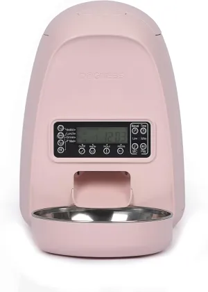Dogness Timed Cat Feeder, 2L Automatic Dog Feeder with Timer Auto Pet Food Dispenser for Kitten Puppy, Timed Dog Feeder Easy Portion Control Voice Recording (Pink)