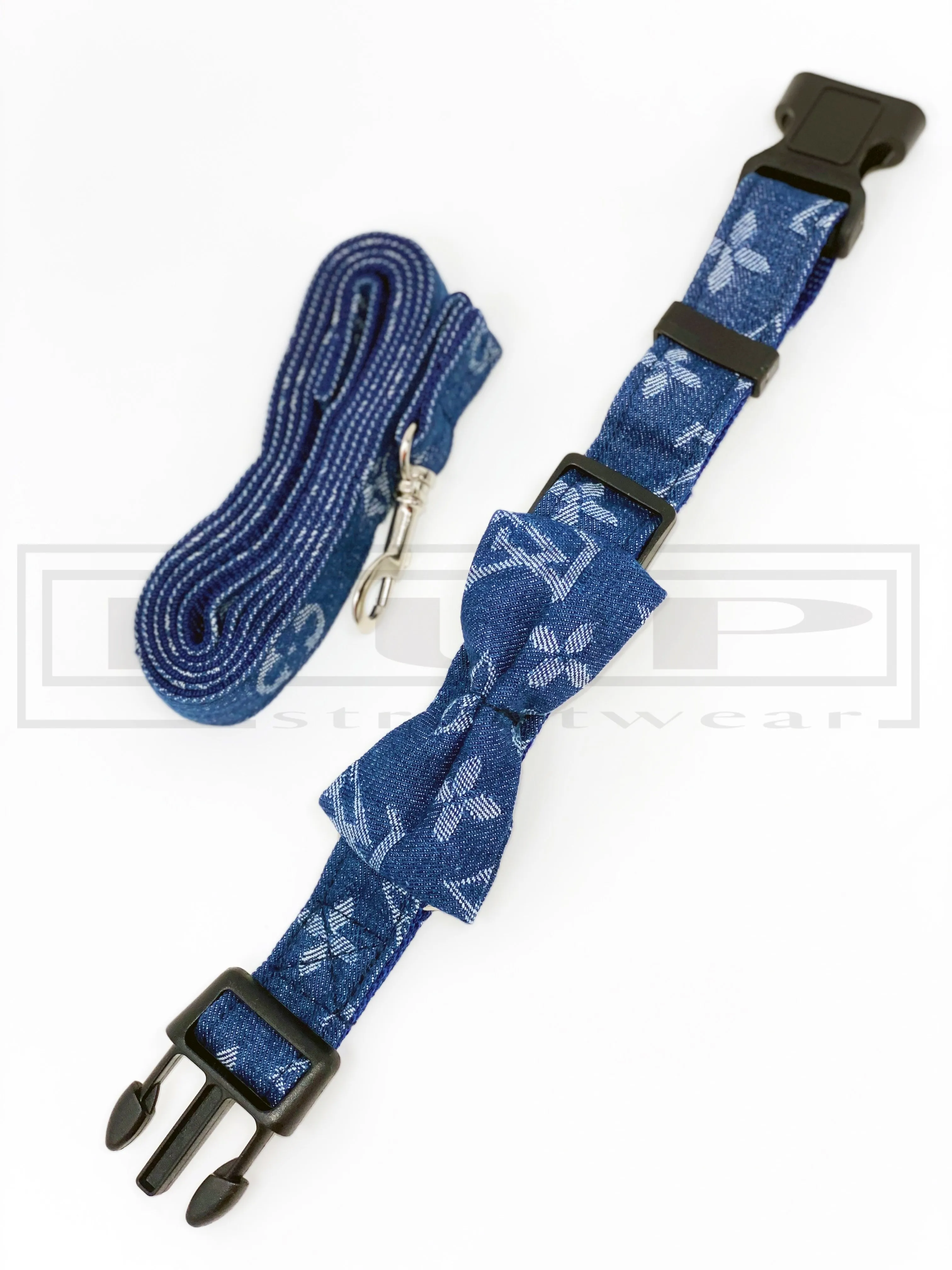 Ellie Blue Bowtie Collar and Leash