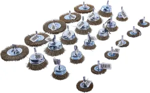 (F3600) 24Pc Wire Wheel Brush Set Disp