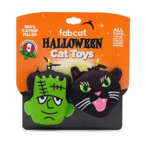 Fab Cat Halloween Cat Toys Frankenstein & Black Cat 2 Pack