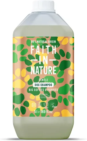 Faith In Nature Natural Dog Shampoo - Vegan & Cruelty Free, No SLS or Parabens - 169 fl oz Refill Pack, Chamomile