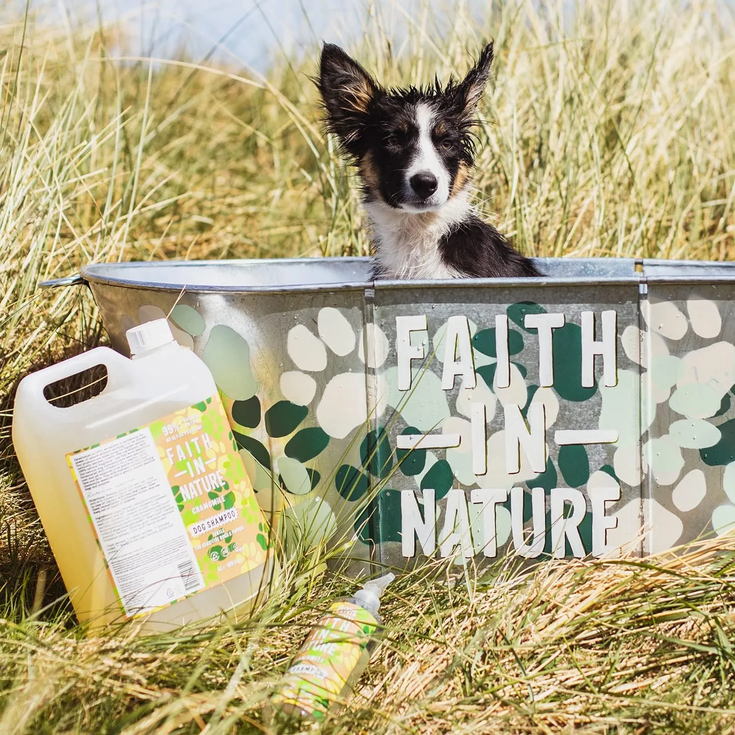 Faith In Nature Natural Dog Shampoo - Vegan & Cruelty Free, No SLS or Parabens - 169 fl oz Refill Pack, Chamomile