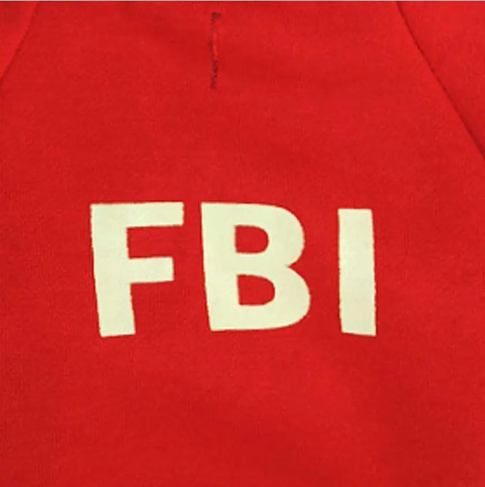 Fleece Dog Hoodies, Apparel,'FBI' Luminous Patterns Basic Hoodie Sweater, Cotton Jacket Coat for Small Dog & Medium Dog & Cat (S, Red)
