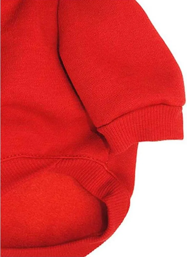Fleece Dog Hoodies, Apparel,'FBI' Luminous Patterns Basic Hoodie Sweater, Cotton Jacket Coat for Small Dog & Medium Dog & Cat (S, Red)