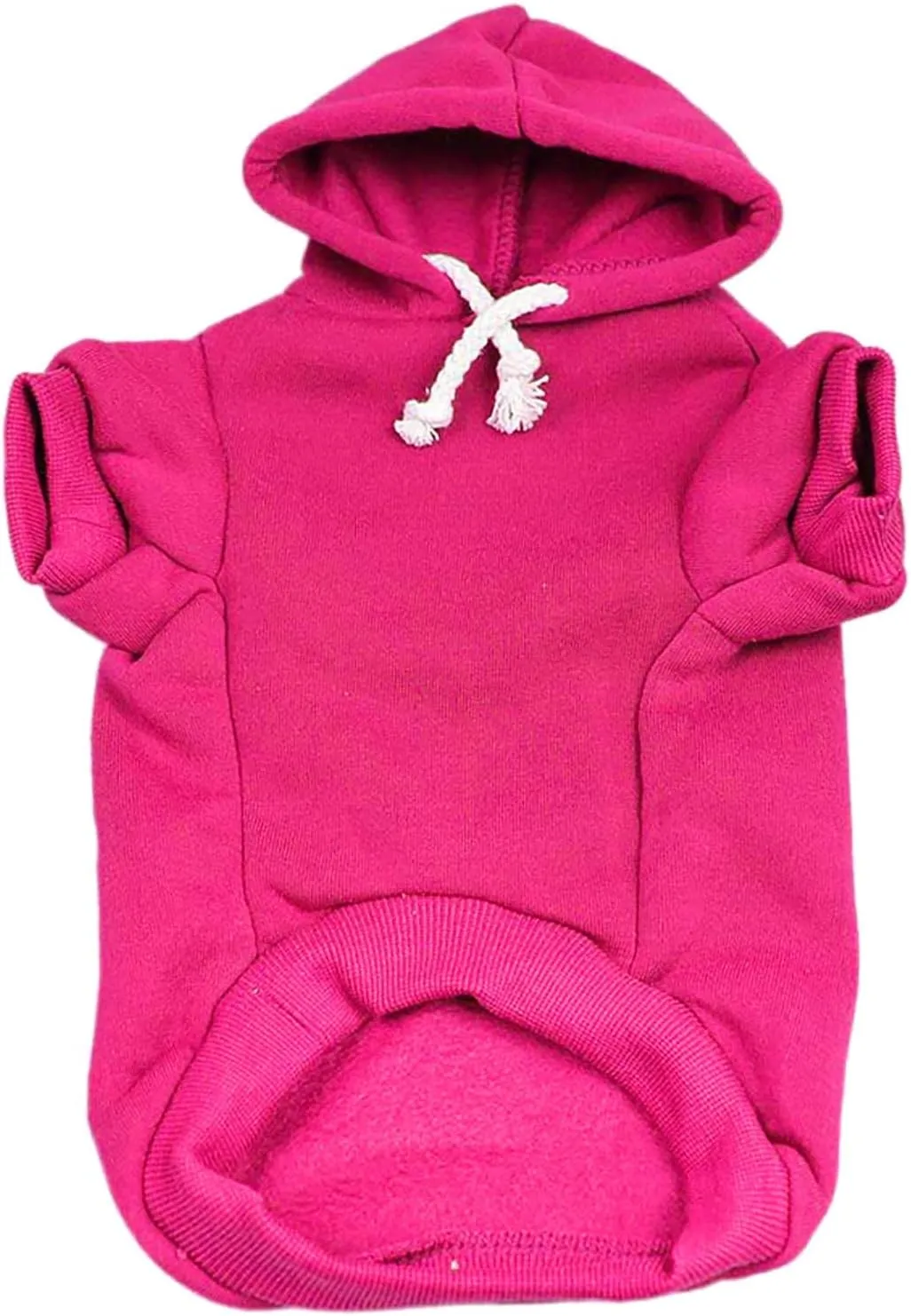 Free Kisses Dog Hoodie Fleece Lined Pullover Sweatshirt with Leash Hole (Hot Pink, 6X-Large 727)