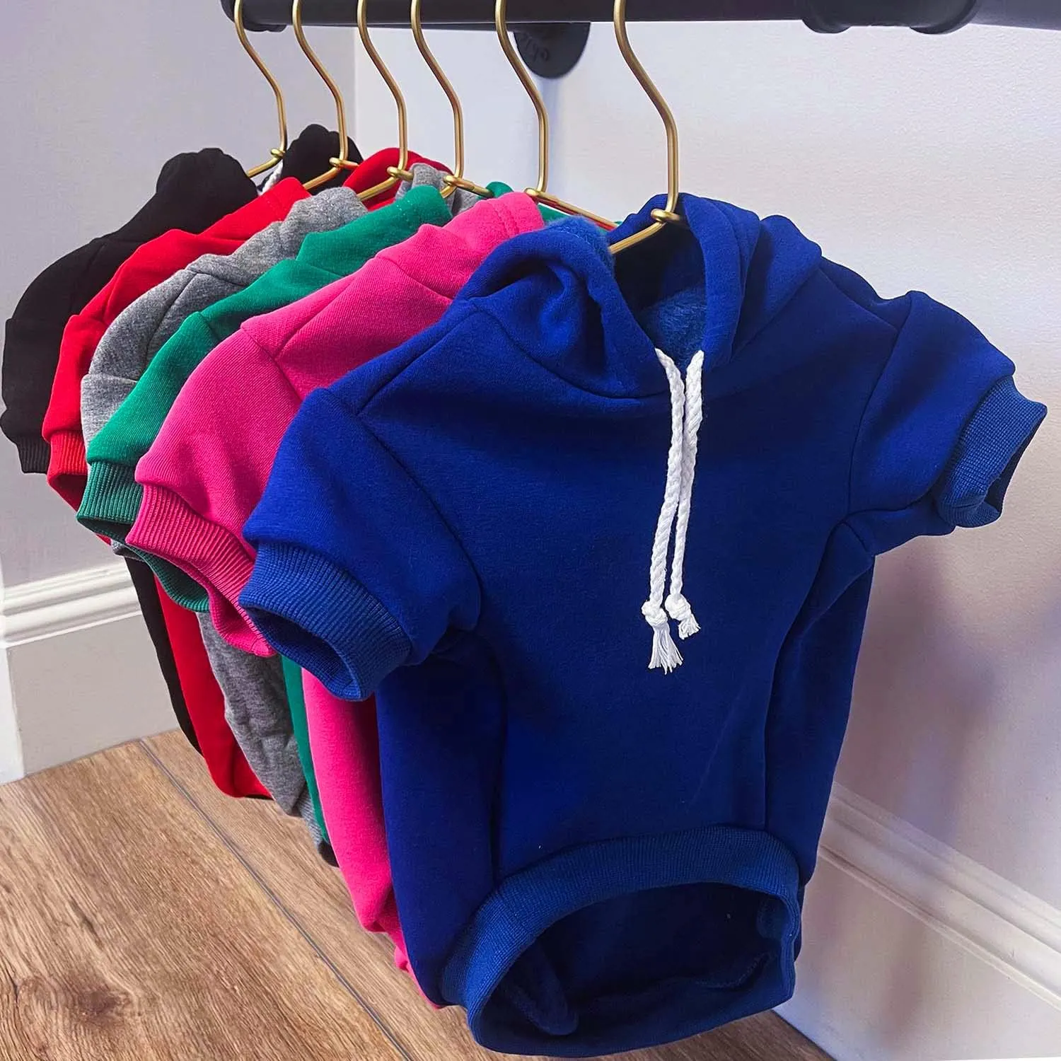 Free Kisses Dog Hoodie Fleece Lined Pullover Sweatshirt with Leash Hole (Hot Pink, 6X-Large 727)