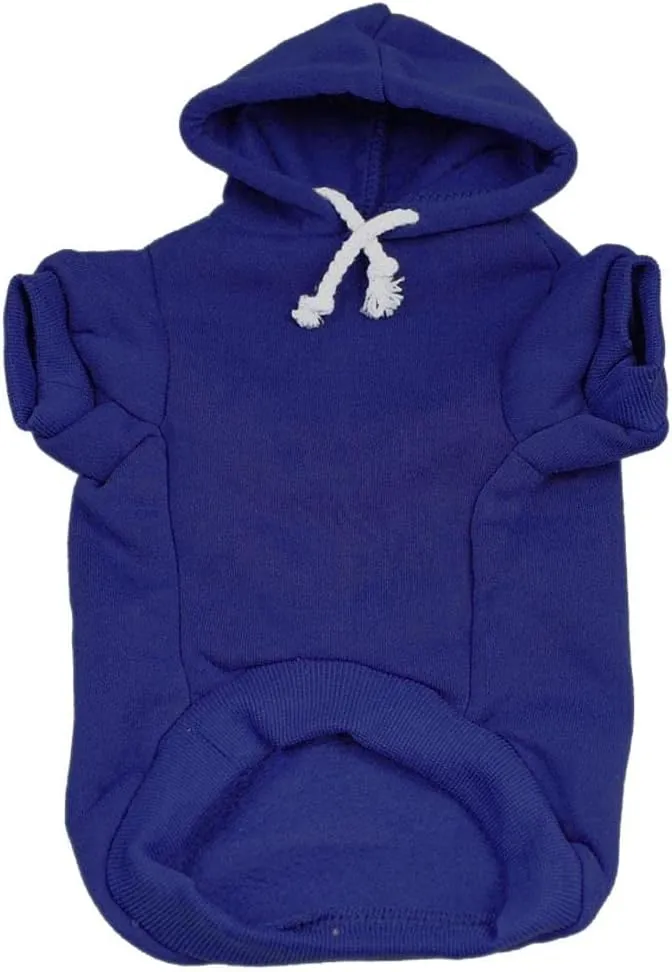 Free Kisses Dog Hoodie Fleece Lined Pullover Sweatshirt with Leash Hole (Royal Blue, 6X-Large 727)