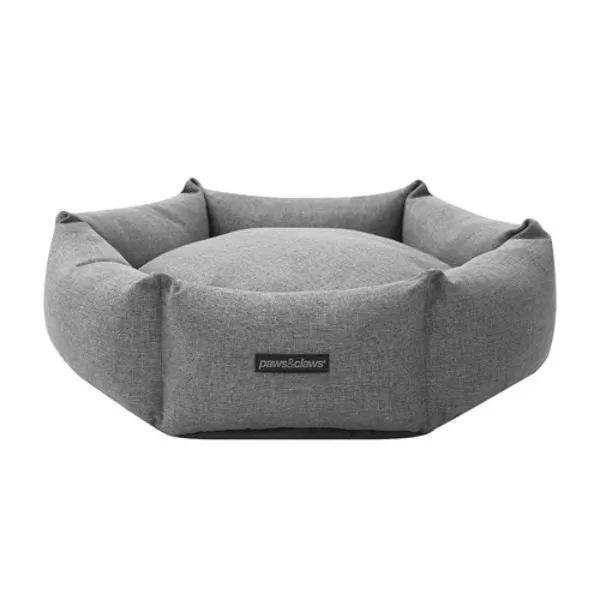 Grey Pia Hexagon Pet Bed - 60cm x 60cm x 18cm