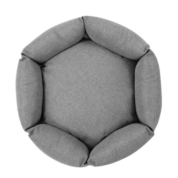 Grey Pia Hexagon Pet Bed - 60cm x 60cm x 18cm