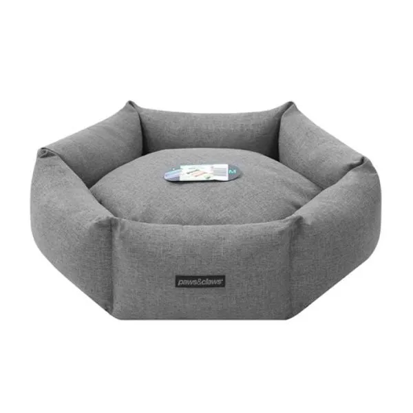 Grey Pia Hexagon Pet Bed - 60cm x 60cm x 18cm