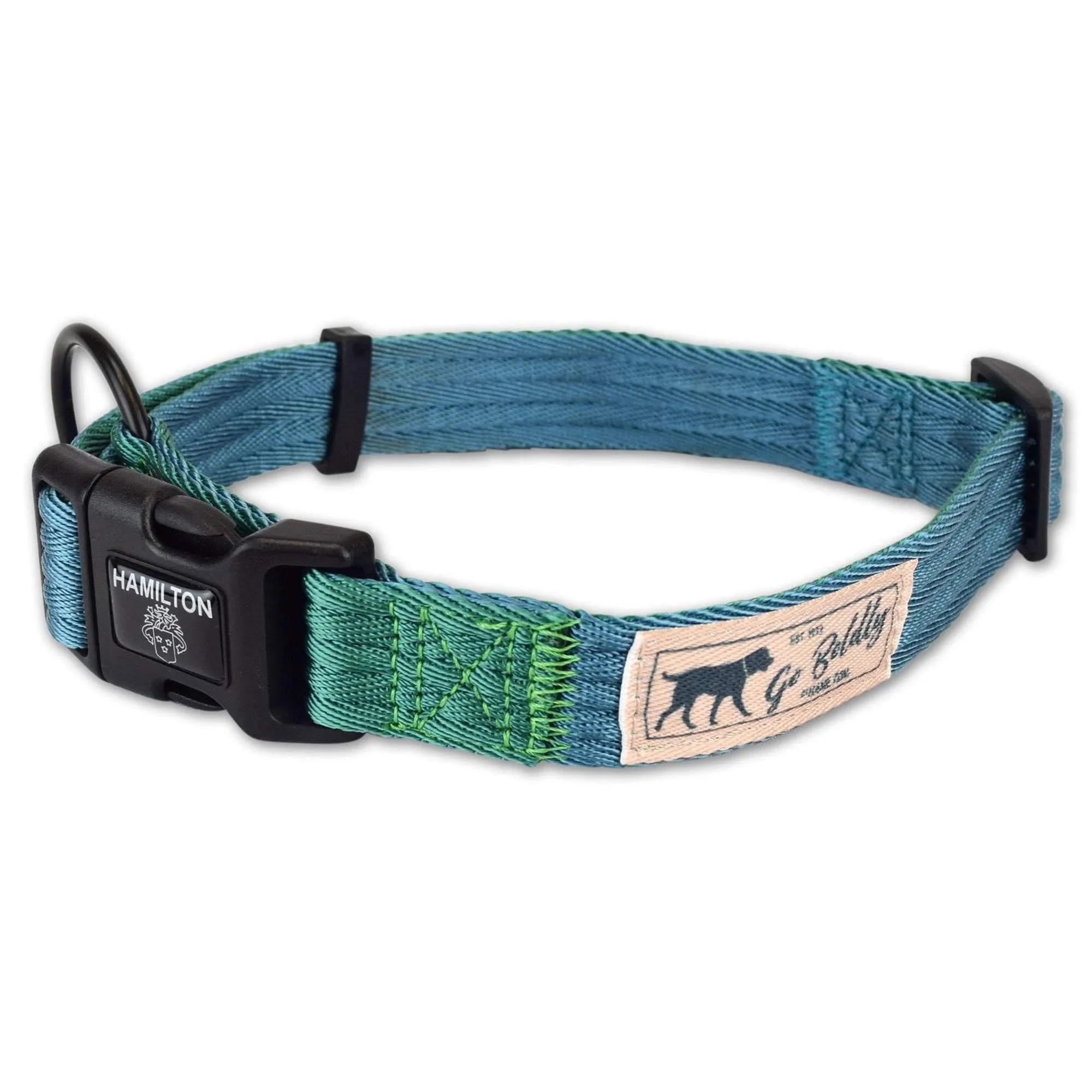 Hamilton Dog Collar - Riverbend - Ocean/Green