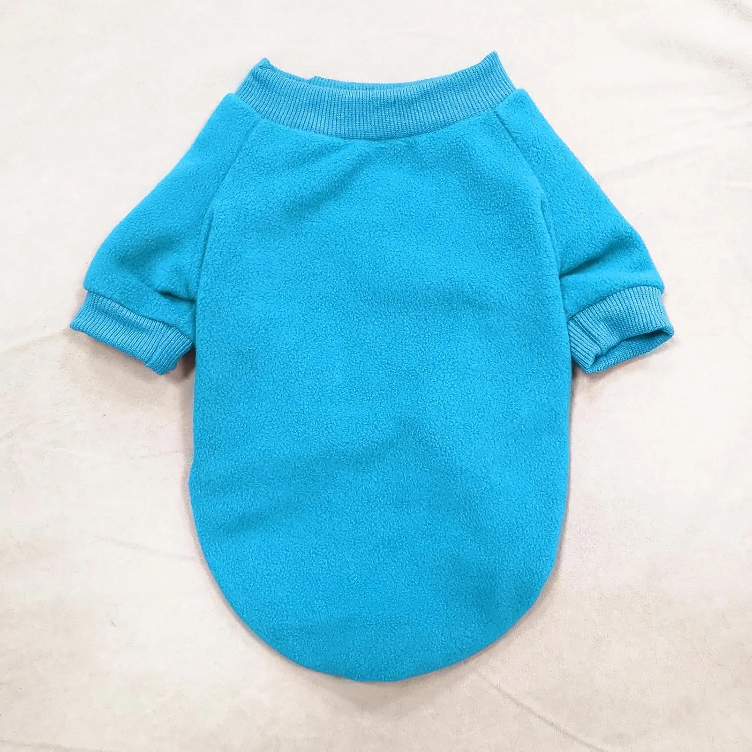 Idepet Dog Fleece Sweater, Small Dogs Shirt Pullover Sweatshirt Pet Dog Clothes Soft Puppy Sweater Warm Winter Shirt Classic Cat Apparel for Small Dogs and Cats (Medium, Blue)