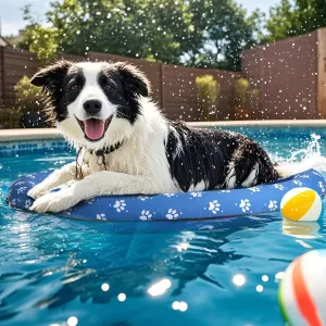 Inflatable Dog Float for Small Dogs, Up to 60 Lbs, Foldable & Puncture-Resistant Doggy Float for Pool, Portable Dog Float Bed Pet Swimming Accessory, Pet-Friendly Outdoor Fun, Blue