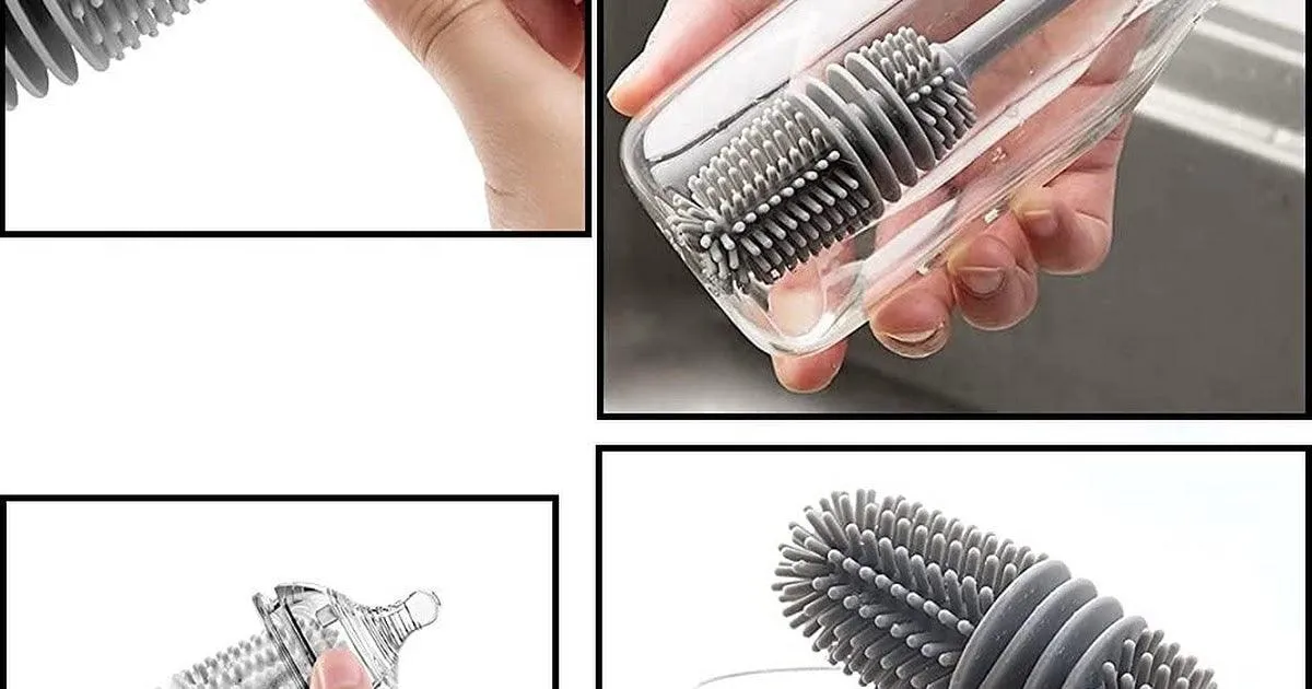 K Kudos Long Bottle Cleaning Brush for Washing Water Bottle, Narrow Neck Containers, Hydro Flask, Vacuum Sports Bottle