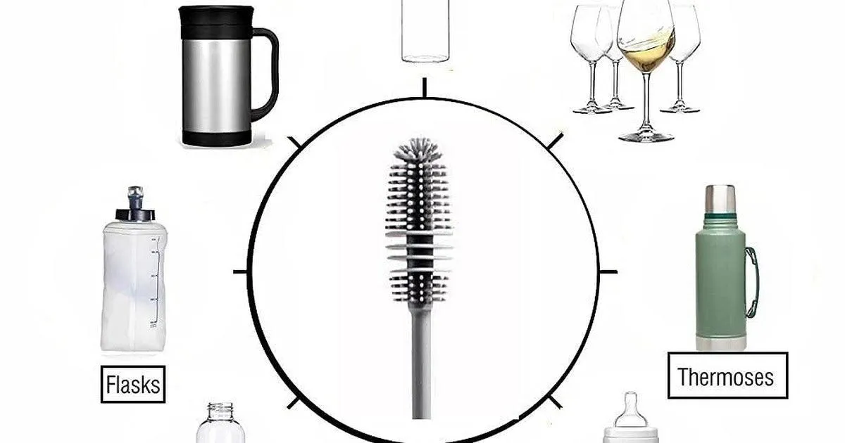 K Kudos Long Bottle Cleaning Brush for Washing Water Bottle, Narrow Neck Containers, Hydro Flask, Vacuum Sports Bottle
