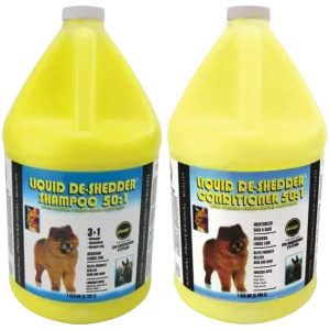 Liquid De-Shedder Shampoo and Conditioner Set Gallon by Wild Animal