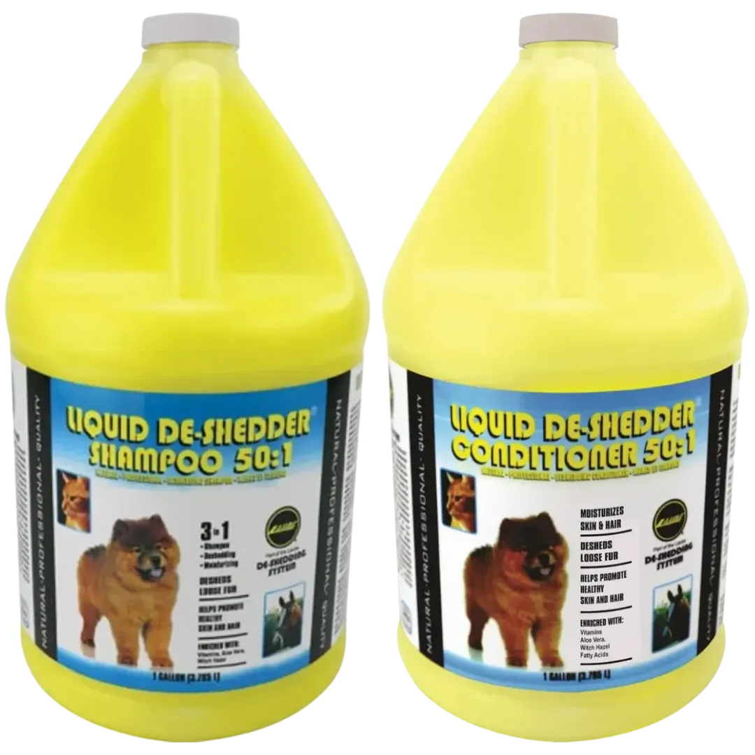 Liquid De-Shedder Shampoo and Conditioner Set Gallon by Wild Animal
