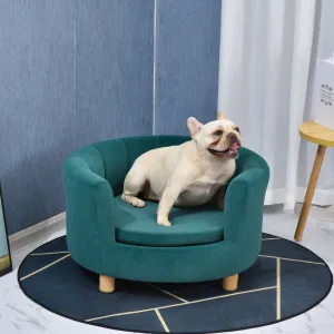 Modern Nest Shape Pet Sofa for Cat or Small-sized Dog w/Loop Wrapped Backrest, Green