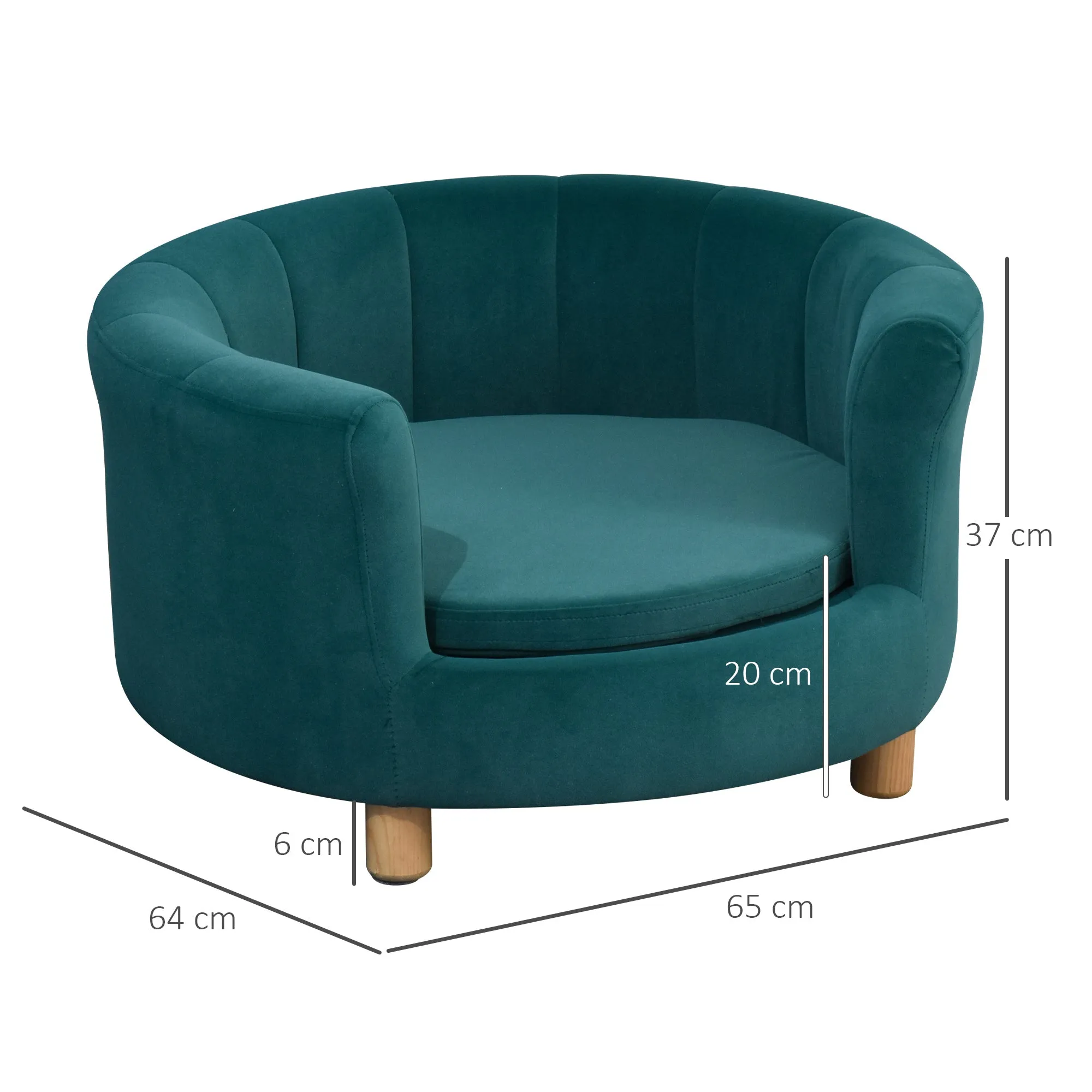 Modern Nest Shape Pet Sofa for Cat or Small-sized Dog w/Loop Wrapped Backrest, Green