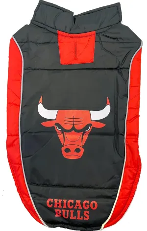 NBA Chicago Bulls Puffer Vest for Dogs & Cats, Size Small. Warm, Cozy, and Waterproof Dog Coat, for Small and Large Dogs/Cats. Best NBA Licensed PET Warming Sports Jacket