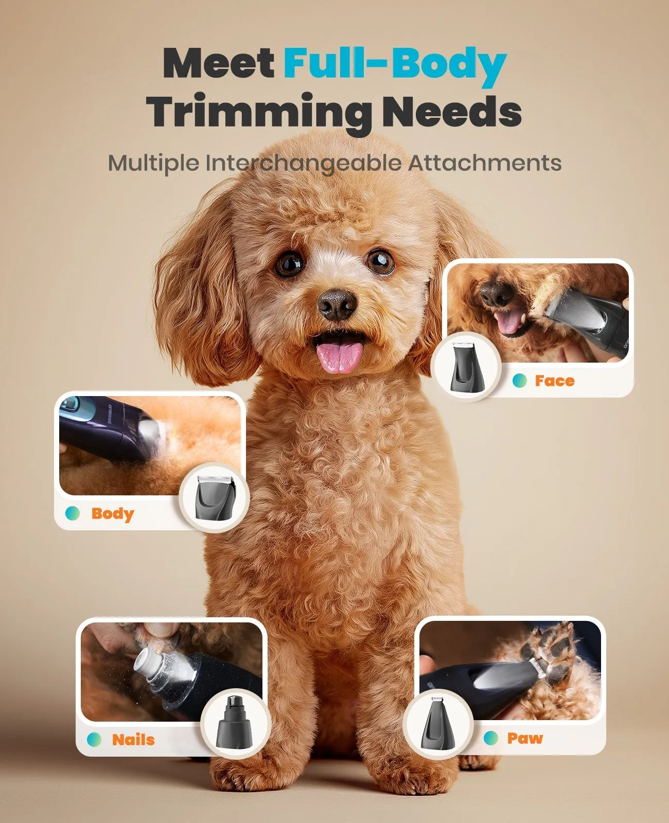 Oneisall Cordless Multi-Functional Dog Clipper