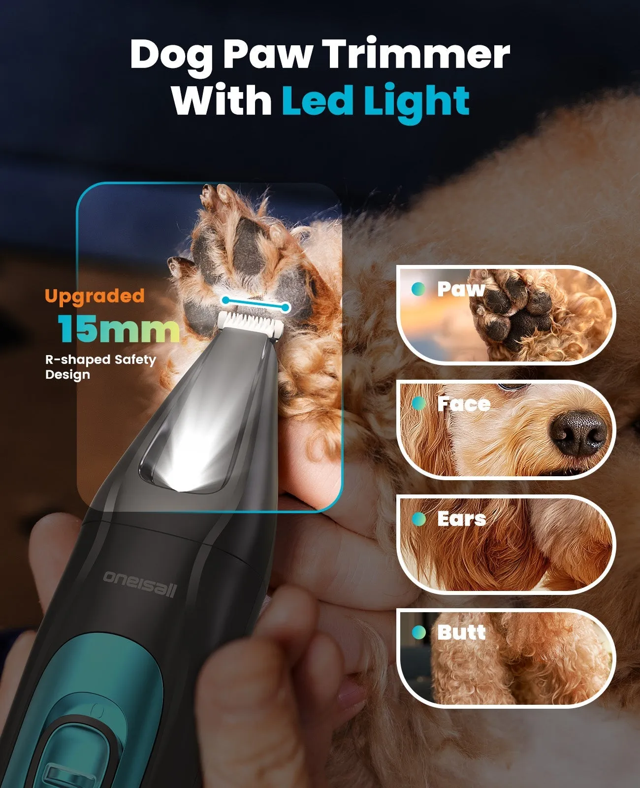 Oneisall Cordless Multi-Functional Dog Clipper